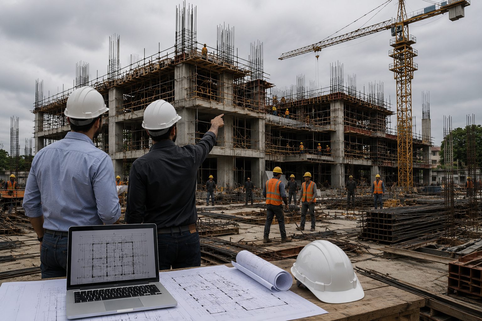 Construction site execution and on-site supervision