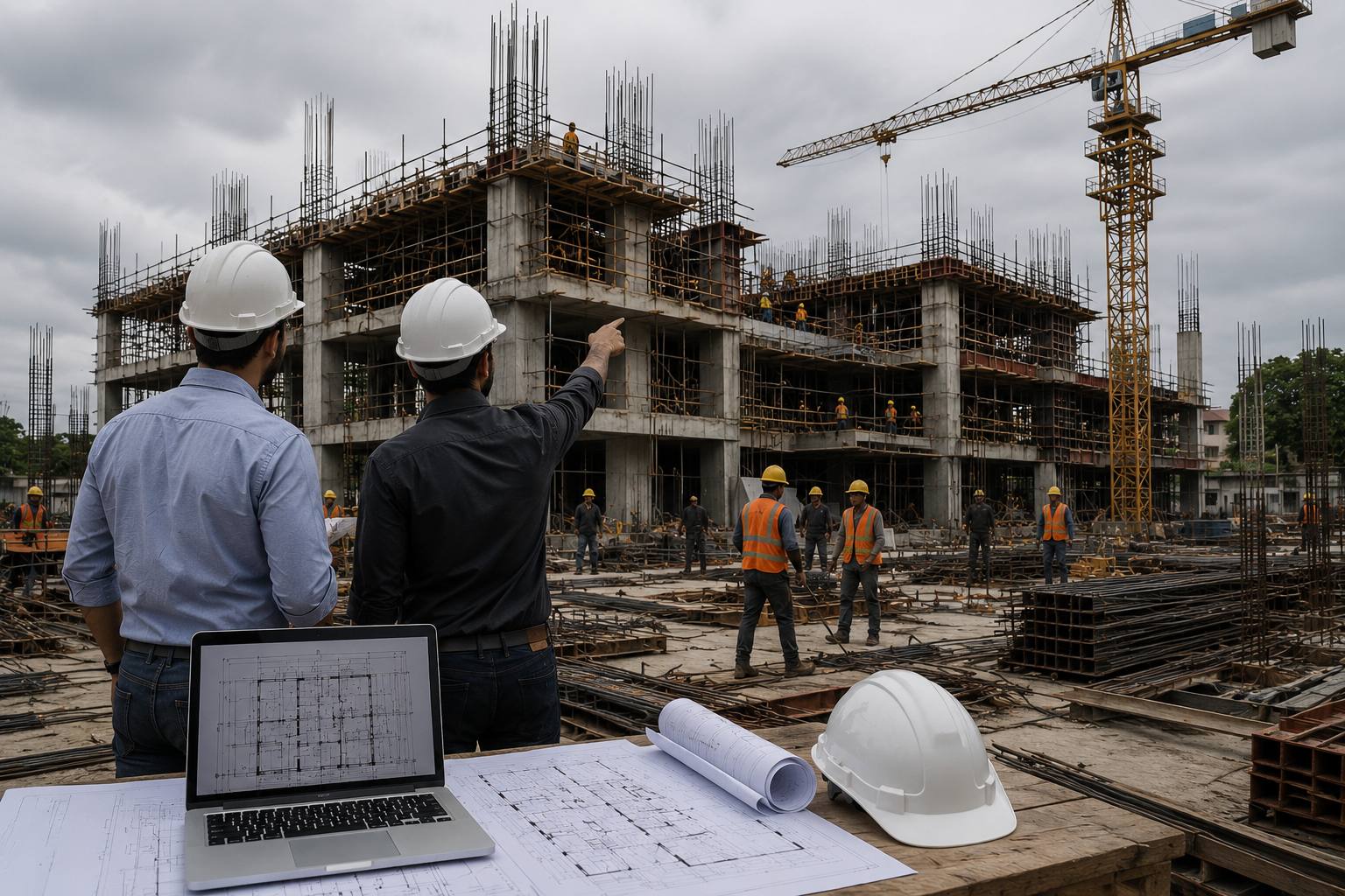 Construction site execution and on-site supervision